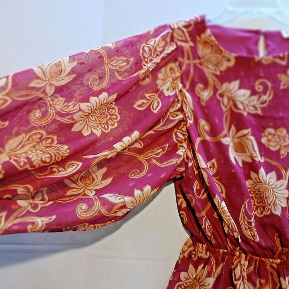 Flying Tomato Red Dress with Belt and a Button Back, Boho, Minimalist or Casual. - Picture 4 of 11